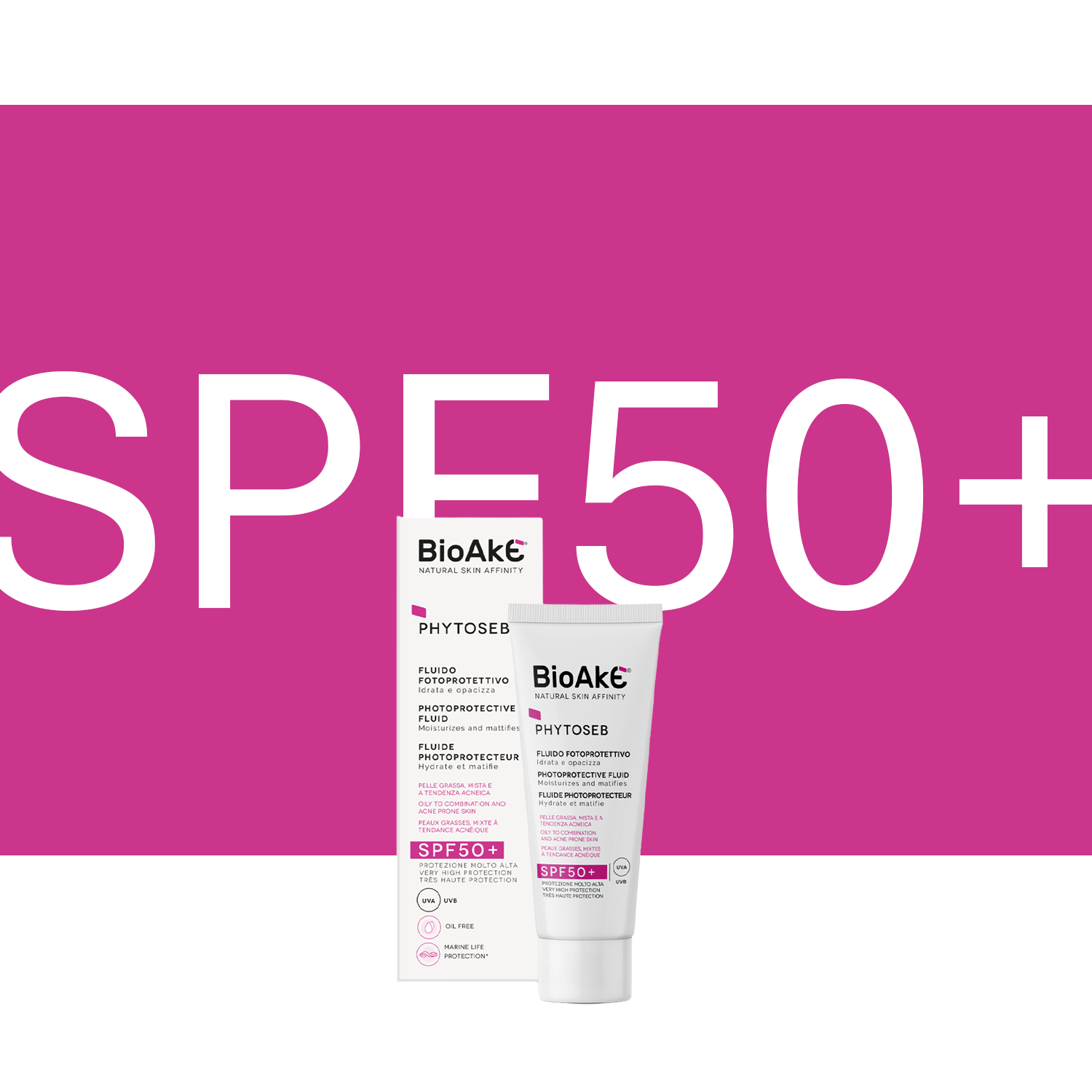 BioAké Phytoseb Fluid Fotoochronny SPF50+ | Skóra Tłusta i Trądzikow
