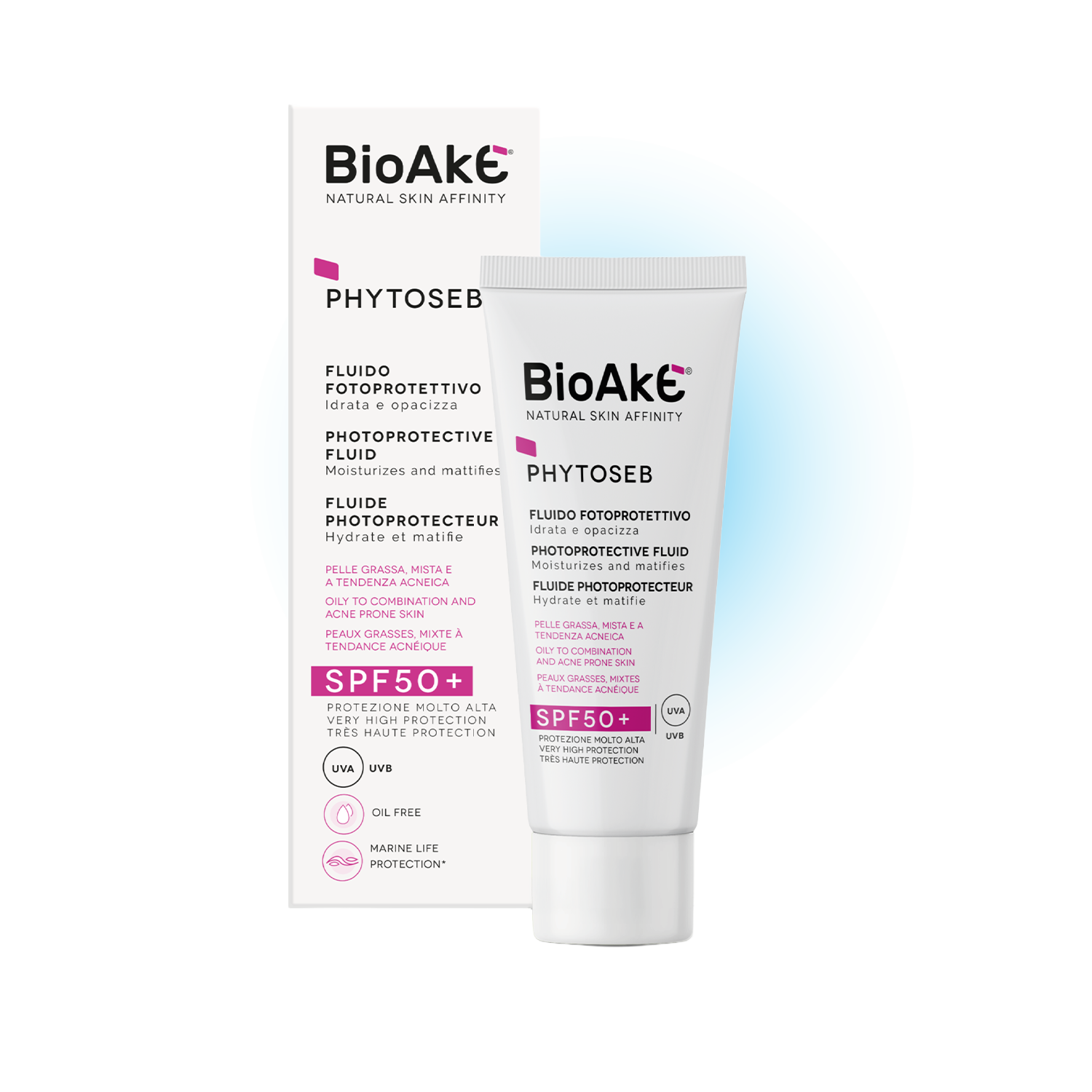 BioAké Phytoseb Fluid Fotoochronny SPF50+ | Skóra Tłusta i Trądzikow