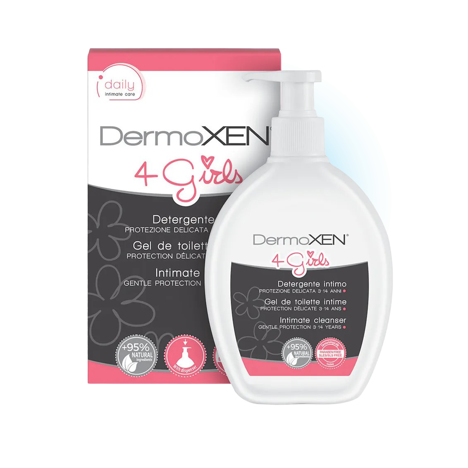 DermoXEN 4Girls Płyn do Higieny Intymnej dla Dziewczynek | 200 ml