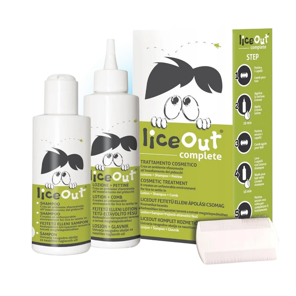 LiceOut Complete Zestaw Przeciw Wszom: Lotion 125 ml + Szampon 125 ml + Grzebień